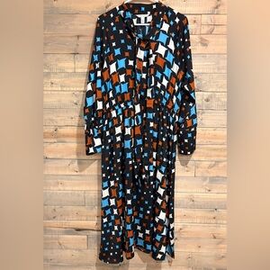 Nine West Patterned Dress - with neck bow size XL